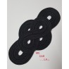 Aplique bordado con cordón color negro
