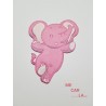Parche termoadhesivo elefante rosa 7,5X6cm