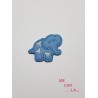 Parche bordado termoadhesivo elefante azul 3X4cm