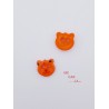 Botón Infantil Fantasía Gato Naranja