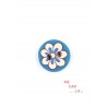 Botón azul turquesa fantasía flor multicolor