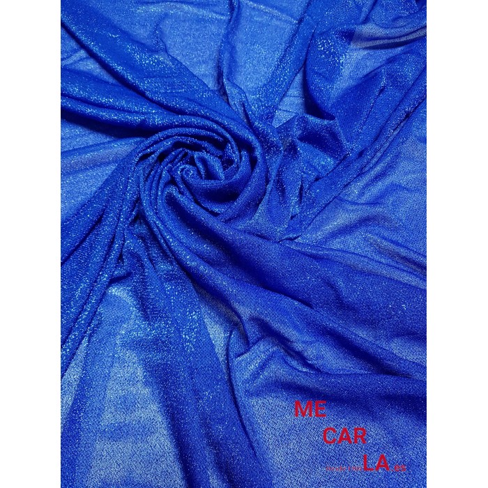 Tela de lamé 150 cm Azul Klein