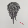 Aplique bordado metalizado hojas 3D