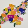 Aplique bordado de flores multicolor